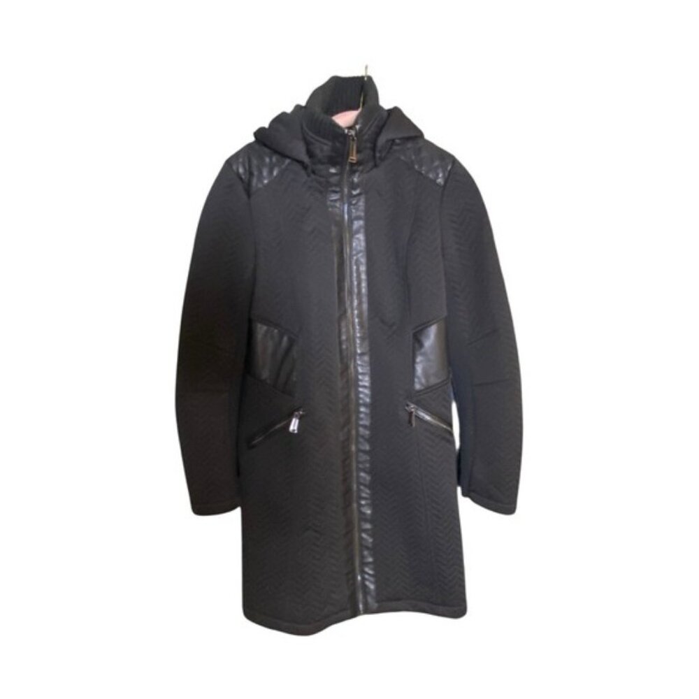 BCBG Generation Black Quilted Coat (Size Small):